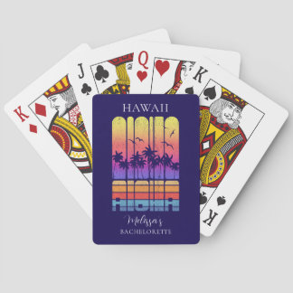 Retro Aloha Tropical Beach Girls Trip Custom Playing Cards