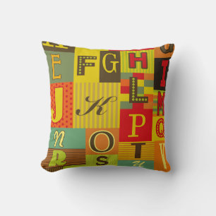 retro alphabet design. Vintage illustration Cushion