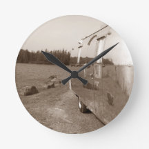 Retro Aluminum Trailer Clock Vintage Reflection