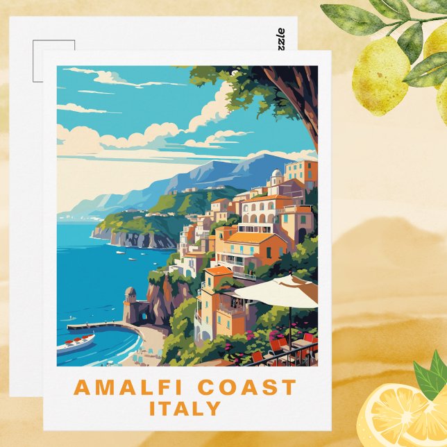 Retro Amalfi Coast Italy Travel Postcard (Retro Amalfi Coast Italy Travel Postcard)
