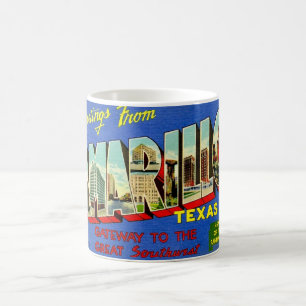 Retro Amarillo TX Postcard Coffee Mug