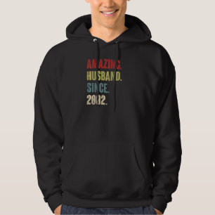 Retro Amazing Husband Since 2002 20 Wedding Aniver Hoodie