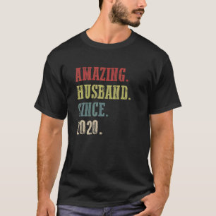 Retro Amazing Husband Since 2020 2 Wedding Aniver T-Shirt