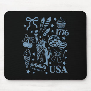 Retro America Coquette Preppy 4th Of July Girly Me Mouse Pad