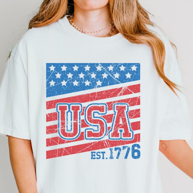Retro America Flag USA Family 4th of July T-Shirt (Creator Uploaded)
