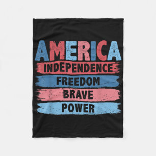 Retro America Independence Freedom Brave Usa 4th O Fleece Blanket