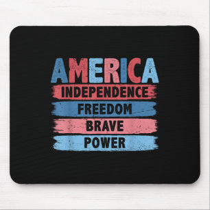 Retro America Independence Freedom Brave Usa 4th O Mouse Pad