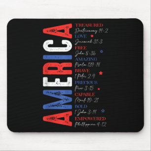 Retro America Treasured Free Brave 4th Of July Men Mouse Pad