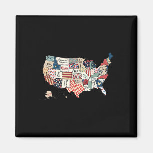 Retro America Usa Map God Say You Are Bible 4th Of Magnet