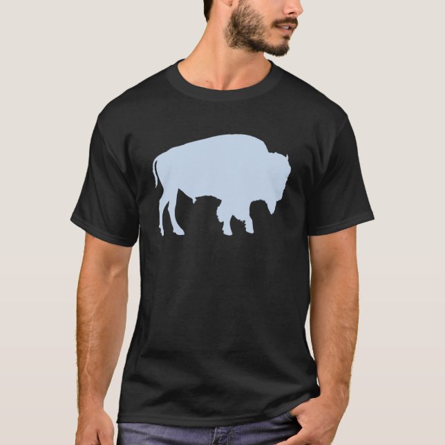Retro American Bison Buffalo Silhouette T-Shirt (Front)