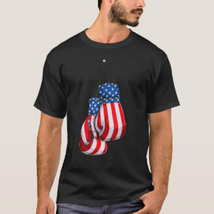 Retro American Boxing Gloves Boxer USA Vintage Fla T-Shirt