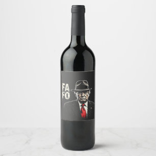 Retro American Donald Trump FAFO USA Flag Patriot Wine Label