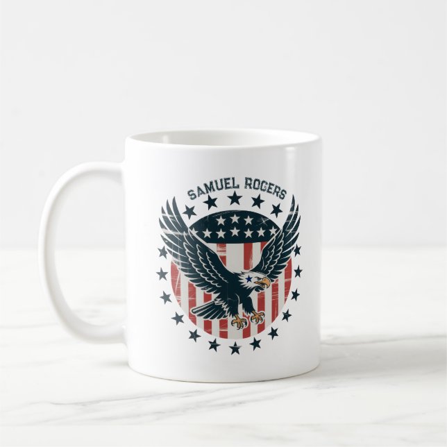 Retro American Eagle  Coffee Mug (Left)