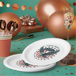 Retro American Eagle Paper Plate