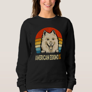 Retro American Eskimo Dad Father's Day Vintage Dog Sweatshirt