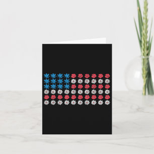 Retro American Flag 4th Of July Patriotic Daisy Fl Card
