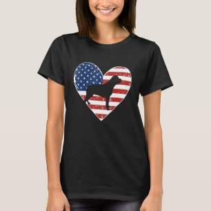 Retro American Flag 4th Of July Rottweiler Dad Mum T-Shirt