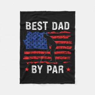 Retro American Flag Best Dad Fleece Blanket