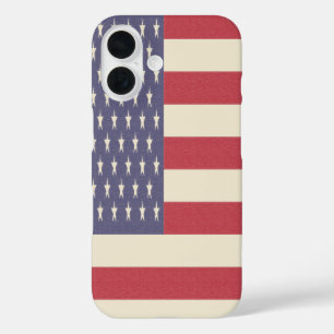 Retro American Flag iPhone 16 Case