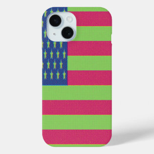 Retro American Flag iPhone 15 Case