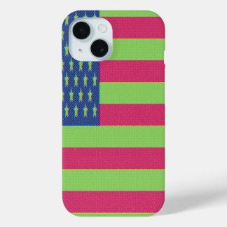 Retro American Flag iPhone 15 Case