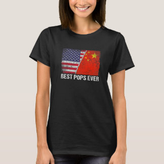 Retro American Flag China Flag Best Pops Ever Fami T-Shirt