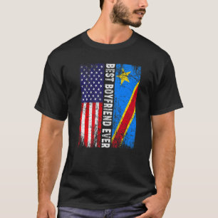 Retro American Flag Congo Flag Best Boyfriend Ever T-Shirt