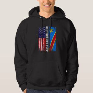 Retro American Flag Congo Flag Best Grampa Ever Fa Hoodie