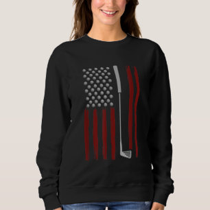 Retro American Flag Golf Gift for Golfer Funny Gol Sweatshirt