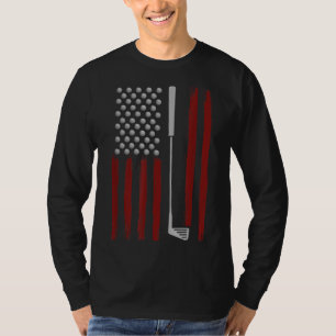 Retro American Flag Golf Gift for Golfer Funny Gol T-Shirt