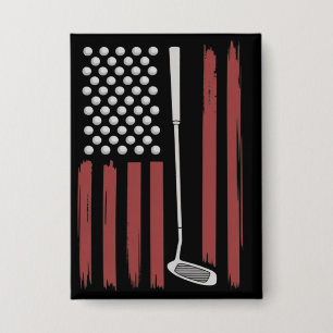 Retro American Flag Golf Golfer Funny Golf Club