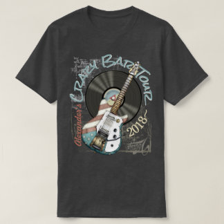 Retro American Flag Guitar And Vinyl Record T-Shirt
