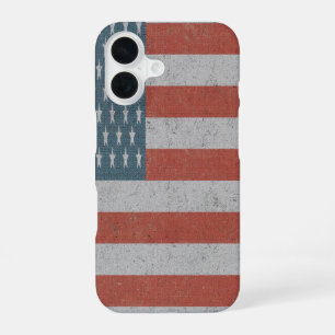 Retro American Flag iPhone 16 Case