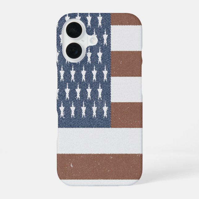 Retro American Flag  iPhone 16 Case (Back)