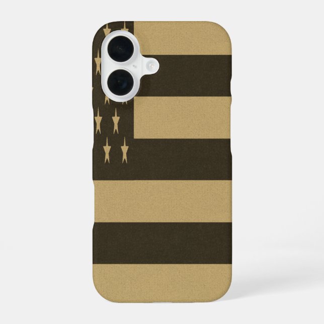 Retro American Flag  iPhone 16 Case (Back)