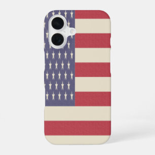 Retro American Flag iPhone 16 Case