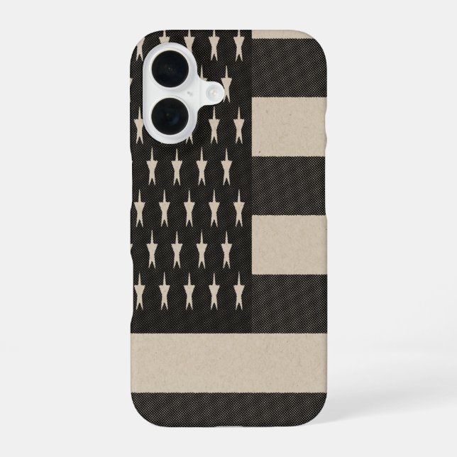 Retro American Flag  iPhone 16 Case (Back)
