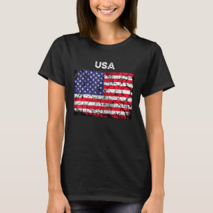 Retro American Flag Men Women 4th Of July Vintage T-Shirt