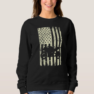 Retro American Flag Motorcycles Chopper Motorcycle Sweatshirt