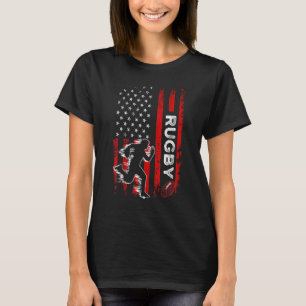 Retro American Flag Rugby Clothing Rugby T-Shirt