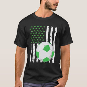 Retro American Flag Soccer Sport St. Patrick's Day T-Shirt
