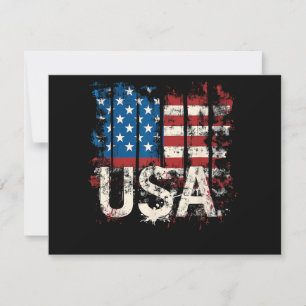 Retro American Flag USA 4th of July Invitation