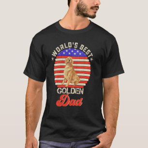 Retro American Flag World S Best Golden Retriever T-Shirt