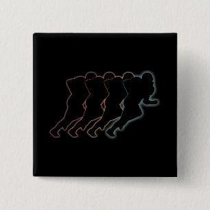 Retro  American football Artwork 15 Cm Square Badge
