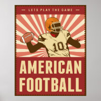Retro American Football Poster