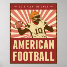 Retro American Football Poster