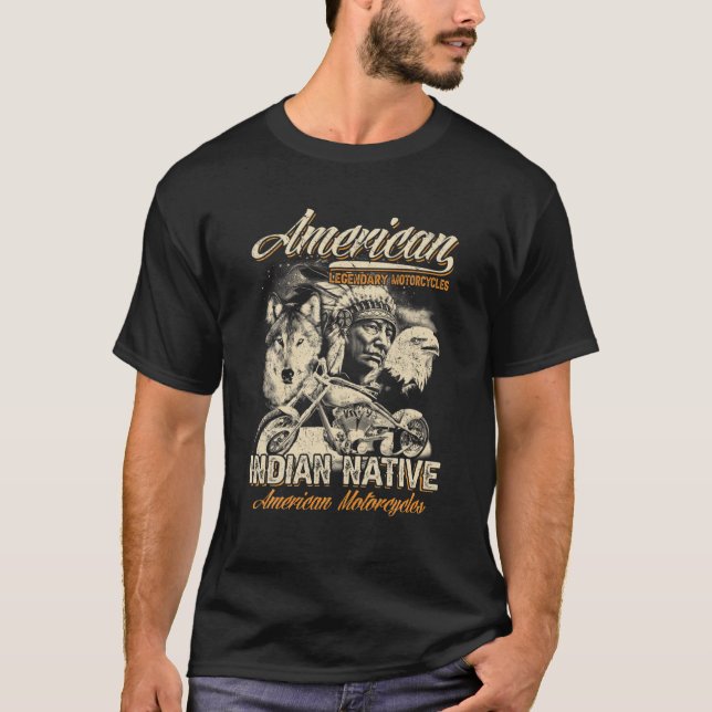 Retro American Legendary Motorcycles Indian Old Bi T-Shirt (Front)