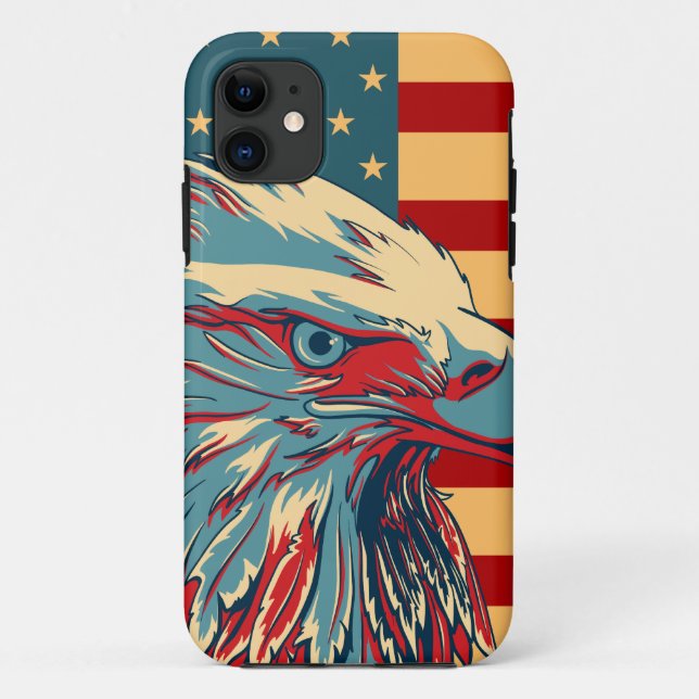 Retro American Patriotic Eagle Flag Case-Mate iPhone Case (Back)