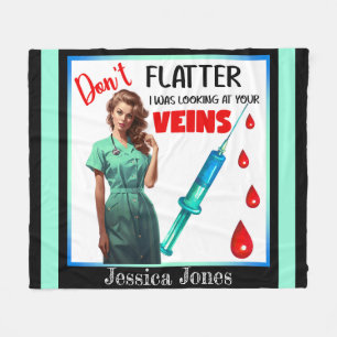 Retro American Pinup_ Don't Flatter Yourself Fleece Blanket
