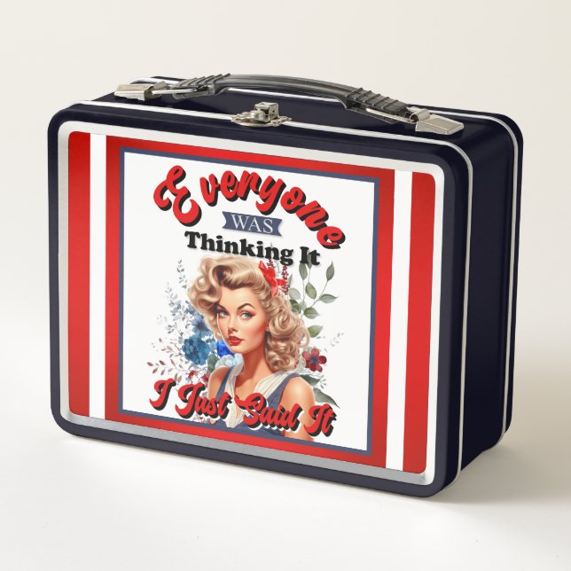 Retro American Pinup_ I Just Said It Metal Lunch Box (Front)